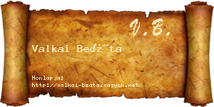 Valkai Beáta névjegykártya