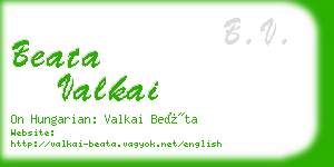 beata valkai business card